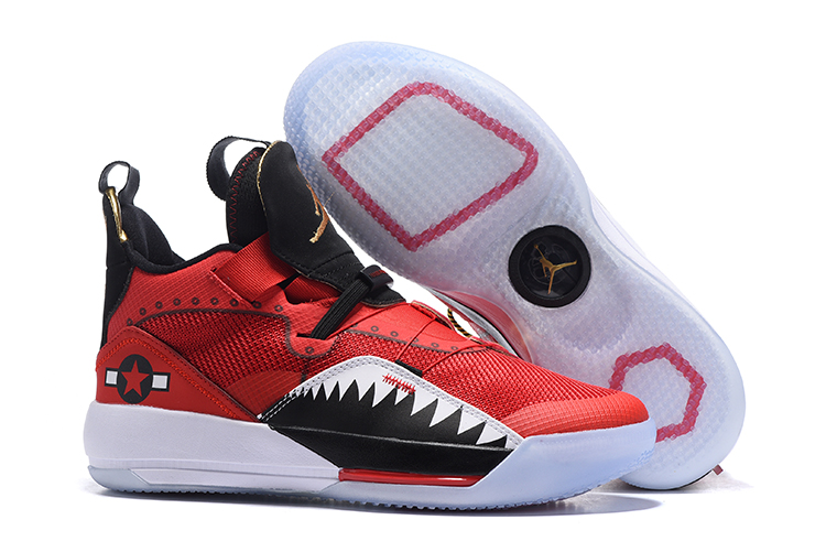 Air Jordan 33 Red Black Shark Shoes